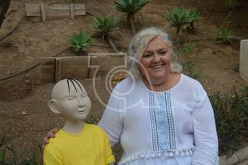 Daños a la escultura de Sanmao en San Juan (Foto TA)